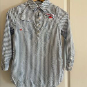 Girls Blue and White Striped cover up